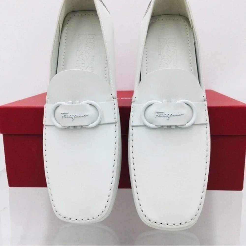 Salvatore Ferragamo PALINURO Astronaut Leather Loafer Driving Shoes Mens US 8